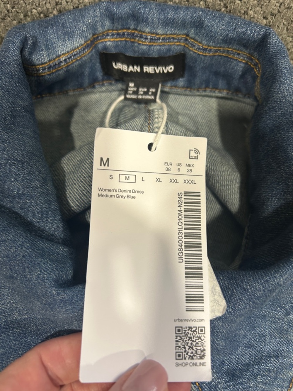 Denim Button-Front Cutout Dress - Blue - Picture 8 of 8